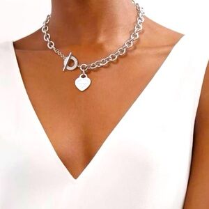 Tiffany & Co Heart Tag Toggle Choker Necklace